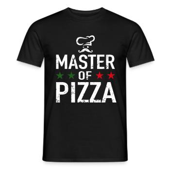 Master Of Pizza - Italy Pizza Master Chef - Men's T-Shirt - black - Front - AI Model Male 178 light (178cm)