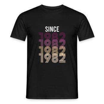 Vintage Since 1982 Geburtstag Geburtsjahr - Männer T-Shirt - Schwarz - Vorne - AI Model Male 178 light (178cm)