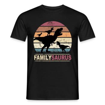 FamilySaurus - Famille Saurus Dinosaures - T-shirt homme - noir - Devant - AI Model Male 178 light (178cm)