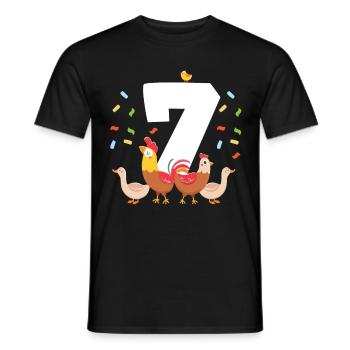 7th Baby Birthday - Men's T-Shirt - black - Front - AI Model Male 178 light (178cm)