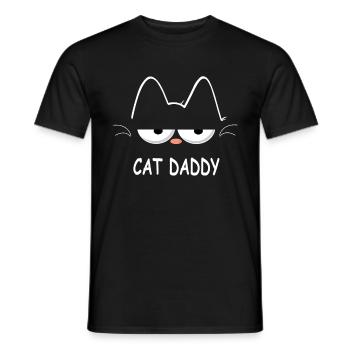 CAT DADDY Cooler Katen Papa Vatertag Geschenk - Männer T-Shirt - Schwarz - Vorne - AI Model Male 178 light (178cm)