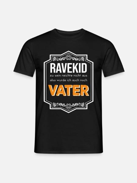 Dad Vater Papa Vatertag Rave Kid Techno Raver Bass - Männer T-Shirt - Schwarz