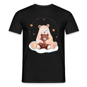 Cute Bear Baby with Bear Mama - Men's T-Shirt - black - Front - AI Model Male 178 light (178cm)
