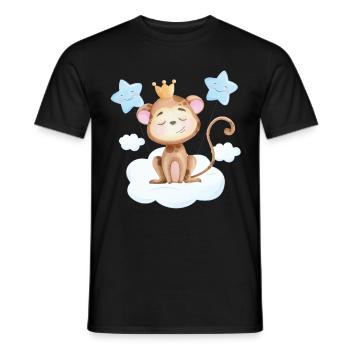 Singe doux bébé - T-shirt homme - noir - Devant - AI Model Male 178 light (178cm)