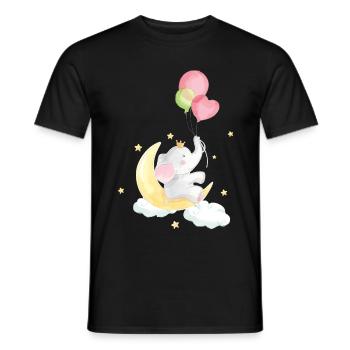 Doux éléphant bébé - T-shirt homme - noir - Devant - AI Model Male 178 light (178cm)