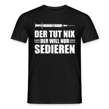 Anästhesisten Spruch DER TUT NIX DER WILL NUR - Männer T-Shirt - Schwarz - Vorne - AI Model Male 178 light (178cm)