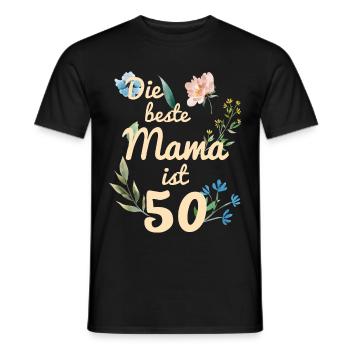 The best mom is 50 years old gift 1971 - Men's T-Shirt - black - Front - AI Model Male 178 light (178cm)