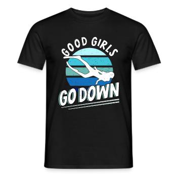 Diving Diver Deep Sea Diver Freediving Apnea - Men's T-Shirt - black - Front - AI Model Male 178 light (178cm)