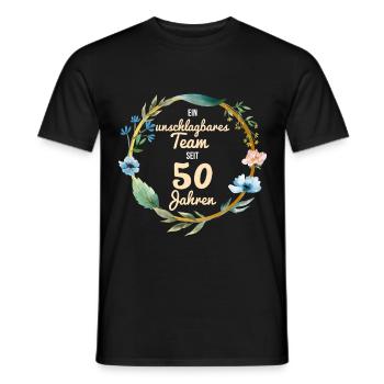 unschlagbares Team goldene Hochzeit Geschenk - Männer T-Shirt - Schwarz - Vorne - AI Model Male 178 light (178cm)