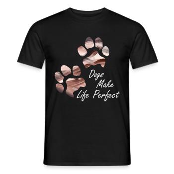Empreintes de pattes pattes pattes chien chien - T-shirt homme - noir - Devant - AI Model Male 178 light (178cm)