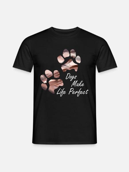 Pfotenabdrücke Hundepfote Pfoten Hund Hunde - Männer T-Shirt - Schwarz