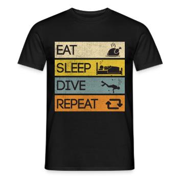 Diver Underwater Diving Marine World - Men's T-Shirt - black - Front - AI Model Male 178 light (178cm)