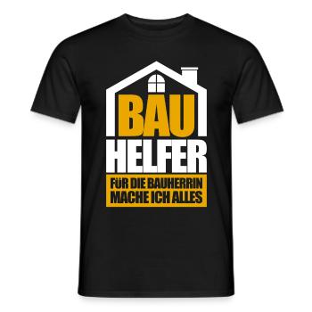 Bauhelfer Baustelle Geschenk - Männer T-Shirt - Schwarz - Vorne - AI Model Male 178 light (178cm)