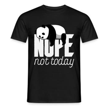 No, not today! Funny Panda Sleeping Hat - Men's T-Shirt - black - Front - AI Model Male 178 light (178cm)