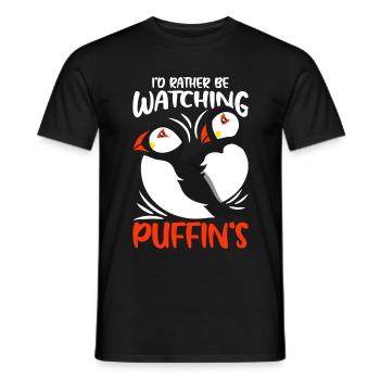 Birdwatcher Puffin Puffin Puffin - Men's T-Shirt - black - Front - AI Model Male 178 light (178cm)