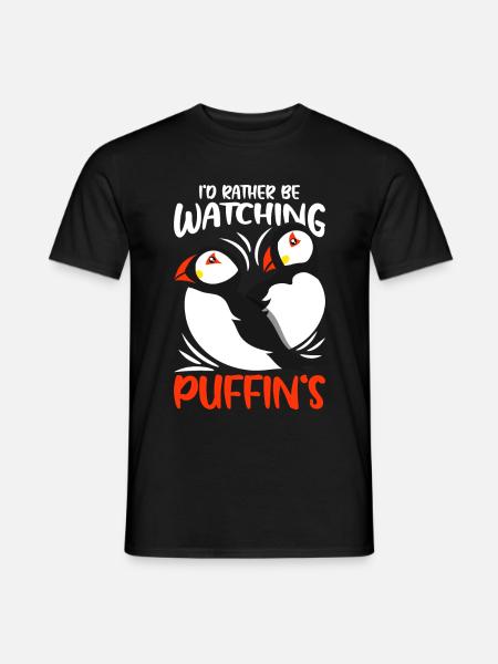 Vogelbeobachter Puffin Papageitaucher - Männer T-Shirt - Schwarz