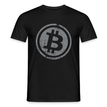 Bitcoin Button Kryptowährungen Bitcoins - Männer T-Shirt - Schwarz - Vorne - AI Model Male 178 light (178cm)