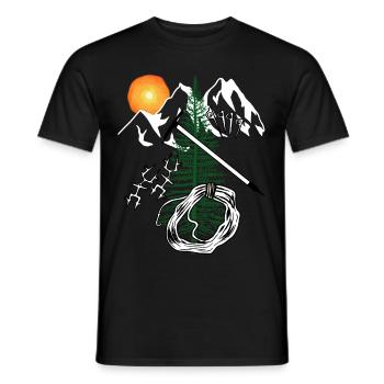 Mountaineers Carabiners Burlap Abseil Summit - Men's T-Shirt - black - Front - AI Model Male 178 light (178cm)