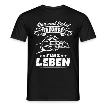 Opa und Enkel Freunde fürs Leben - Großvater Opa - Männer T-Shirt - Schwarz - Vorne - AI Model Male 178 light (178cm)