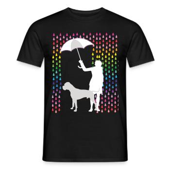 Die Boxer - Hunde - Mama schützt vor buntem Regen - Männer T-Shirt - Schwarz - Vorne - AI Model Male 178 light (178cm)