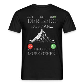 Der Berg ruft Wandern Berg liebe - Männer T-Shirt - Schwarz - Vorne - AI Model Male 178 light (178cm)