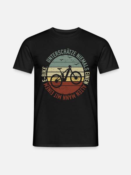 Alten Mann mit einem E-Bike Fahrrad - eBike Spruch - Männer T-Shirt - Schwarz