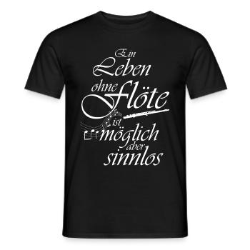 Flöte Instrument Querflöte Spielerin Orchester Mu - Männer T-Shirt - Schwarz - Vorne - AI Model Male 178 light (178cm)