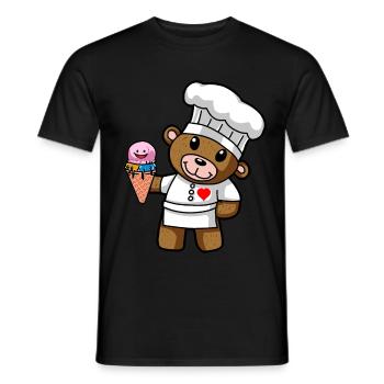 Teddy Eiscreme Konditor Süßigkeiten Eisdiele Kind - Männer T-Shirt - Schwarz - Vorne - AI Model Male 178 light (178cm)