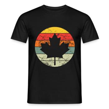 Canada Maple Leaf Flag North America - Men's T-Shirt - black - Front - AI Model Male 178 light (178cm)