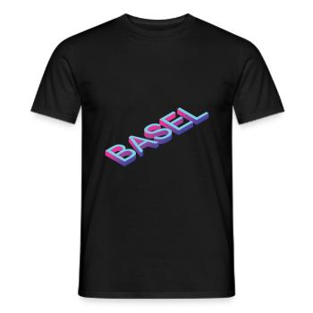 Basel - Männer T-Shirt - Schwarz - Vorne - AI Model Male 178 light (178cm)