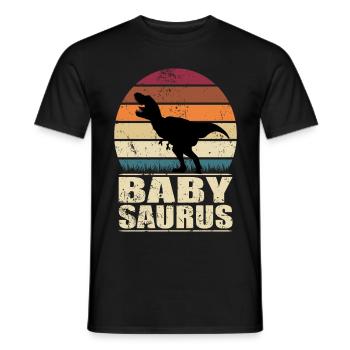 BabySaurus Dinosaurier Baby Dino Geburt Nachwuchs - Männer T-Shirt - Schwarz - Vorne - AI Model Male 178 light (178cm)