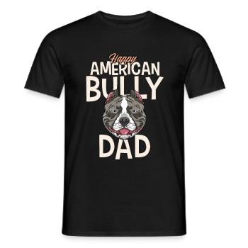 Happy American-Bully Dad - Men's T-Shirt - black - Front - AI Model Male 178 light (178cm)