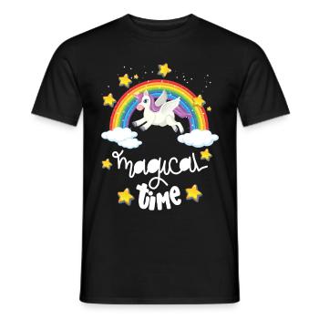 Licorne Unicorns Magical Time Je veux une licorne - T-shirt homme - noir - Devant - AI Model Male 178 light (178cm)