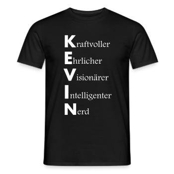 Name Kevin lustige Beschreibung - Männer T-Shirt - Schwarz - Vorne - AI Model Male 178 light (178cm)