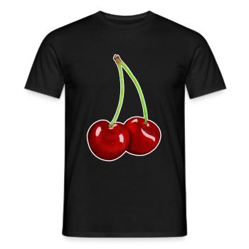 Cherry, Cherry, Cherries, Fruity, Harvest, Garden, Fruit - Men's T-Shirt - black - Front - AI Model Male 178 light (178cm)