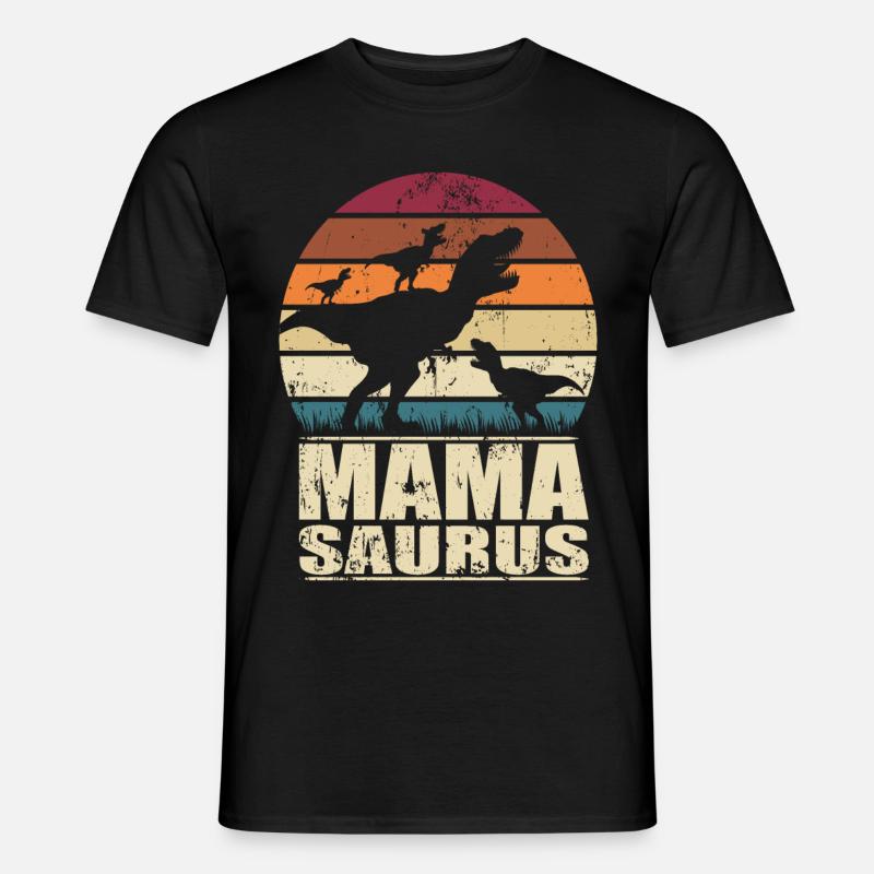 Mamasaurus Rex Dinosaurier Mutter Dino Drillinge - Männer T-Shirt - Schwarz