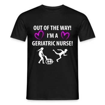 Elderly nurse care for the elderly - Men's T-Shirt - black - Front - AI Model Male 178 light (178cm)