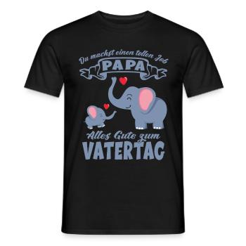 Du machst einen tollen Job Papa Vatertag Elefanten - Männer T-Shirt - Schwarz - Vorne - AI Model Male 178 light (178cm)