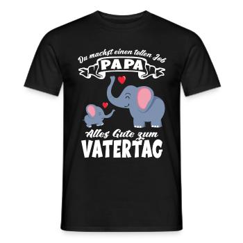 Du machst einen tollen Job Papa Vatertag Elefanten - Männer T-Shirt - Schwarz - Vorne - AI Model Male 178 light (178cm)
