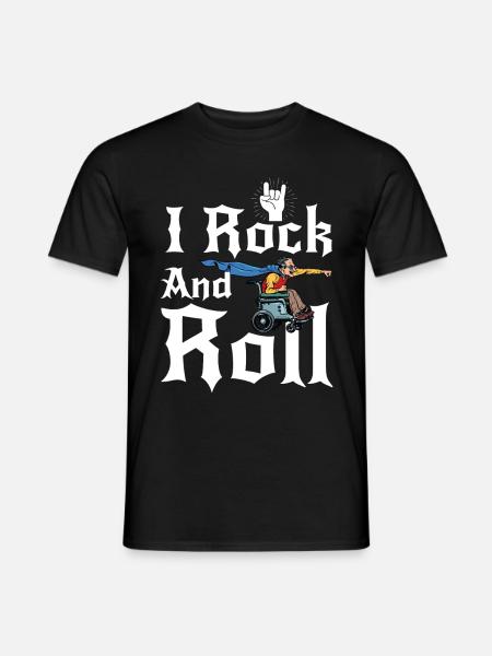 Rollstuhl Rock and Roll - Männer T-Shirt - Schwarz
