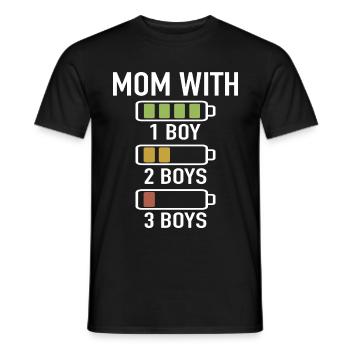 Maman avec trois garçons Battery Empty maman avec 3 fils - T-shirt homme - noir - Devant - AI Model Male 178 light (178cm)