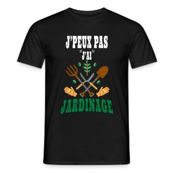 J' Peux Pas, J'ai Jardinage Cadeau Jardinage - T-shirt homme - noir - Devant - AI Model Male 178 light (178cm)