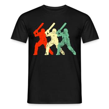 Cricket Gift Shirt Cricket T-Shirt Retro - Men's T-Shirt - black - Front - AI Model Male 178 light (178cm)