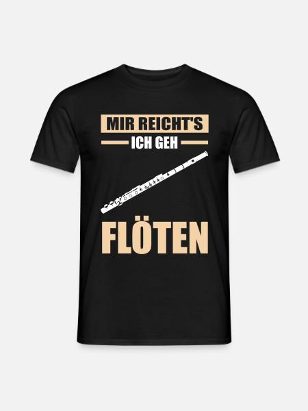 Flöte Musiker Flötist Flötenspieler Orchester Musi - Männer T-Shirt - Schwarz