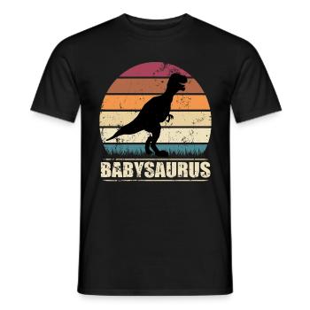 BabySaurus Dinosaurier T-Rex Baby Dino - Männer T-Shirt - Schwarz - Vorne - AI Model Male 178 light (178cm)