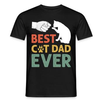 Best Cat Dad Ever, Cat Daddy Gift - T-shirt homme - noir - Devant - AI Model Male 178 light (178cm)