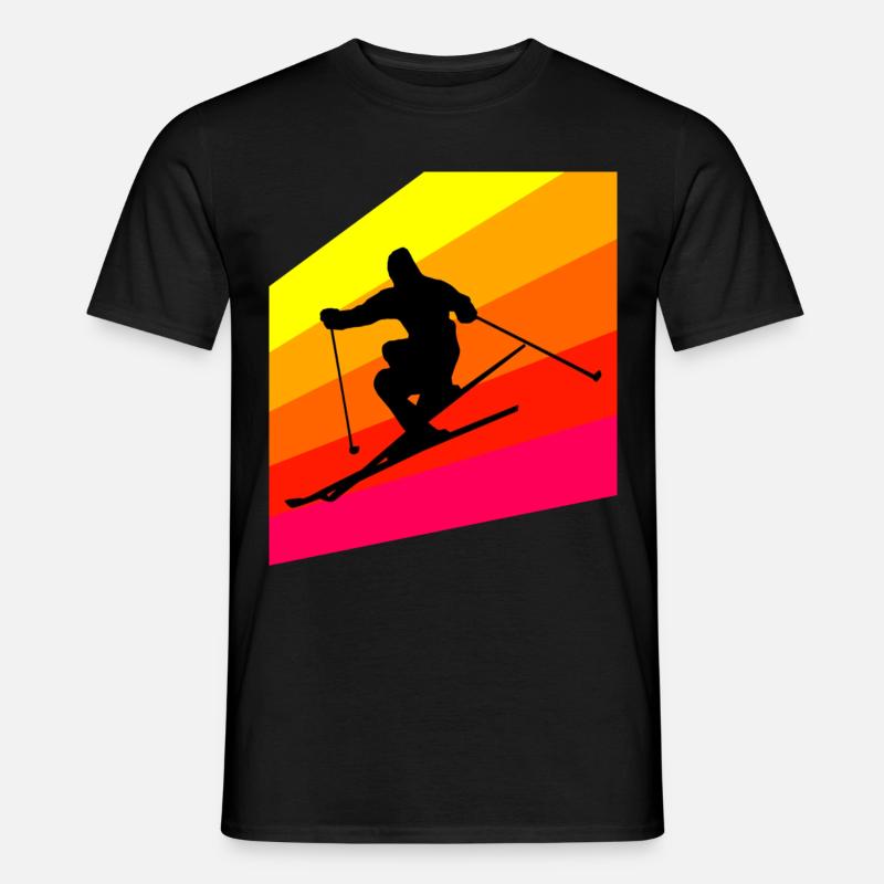 Ski - Männer T-Shirt - Schwarz