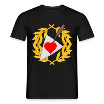 Mason's trowel construction site house construction home building own home building heart - Men's T-Shirt - black - Front - AI Model Male 178 light (178cm)