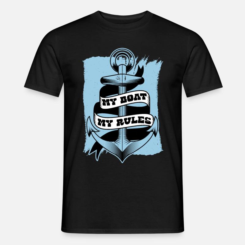 Boot Schiff Skipper - Männer T-Shirt - Schwarz