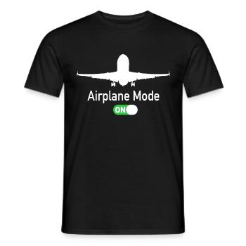 Airplane Mode On Airport Pilot Aircraft Pilot - Men's T-Shirt - black - Front - AI Model Male 178 light (178cm)